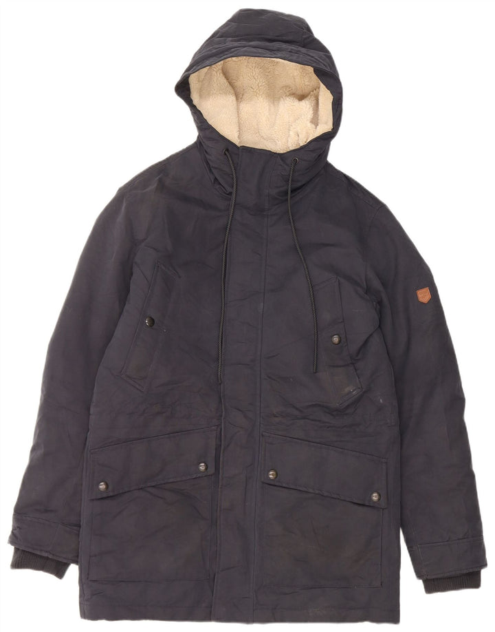 Jack & Jones Jachetă Parka cu glugă pentru bărbați UK 36 Poliester bleumarin mic