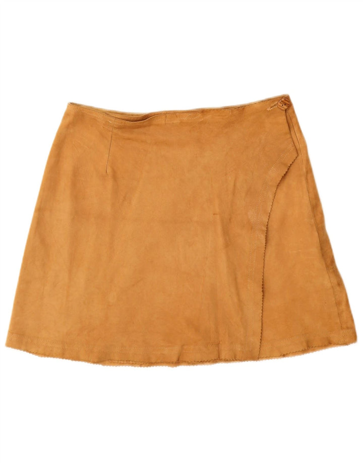 Fusta Wrap Femei din piele intoarsa Stefanel IT 44 Medium W28 Piele Maro