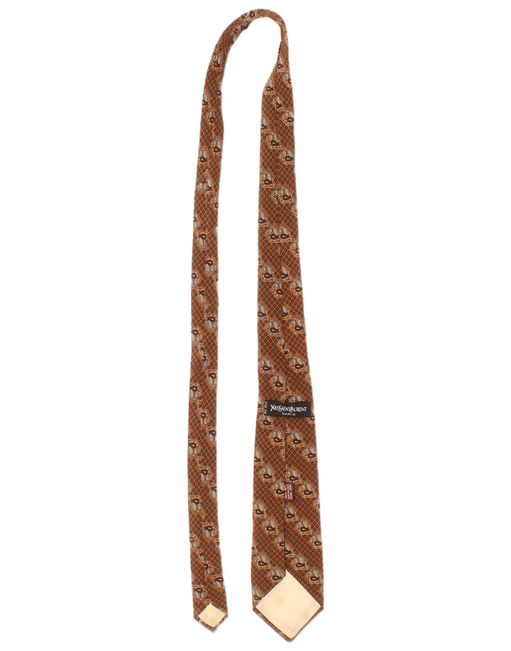 Yves Saint Laurent Cravata Barbati Marime Unică Maro Geometric Silk Classic