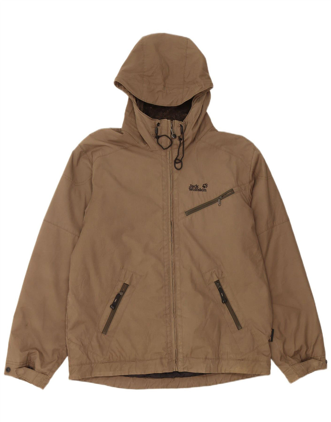 JACK WOLFSKIN Jachetă de vânt cu glugă pentru bărbați UK 40/42 Large Khaki