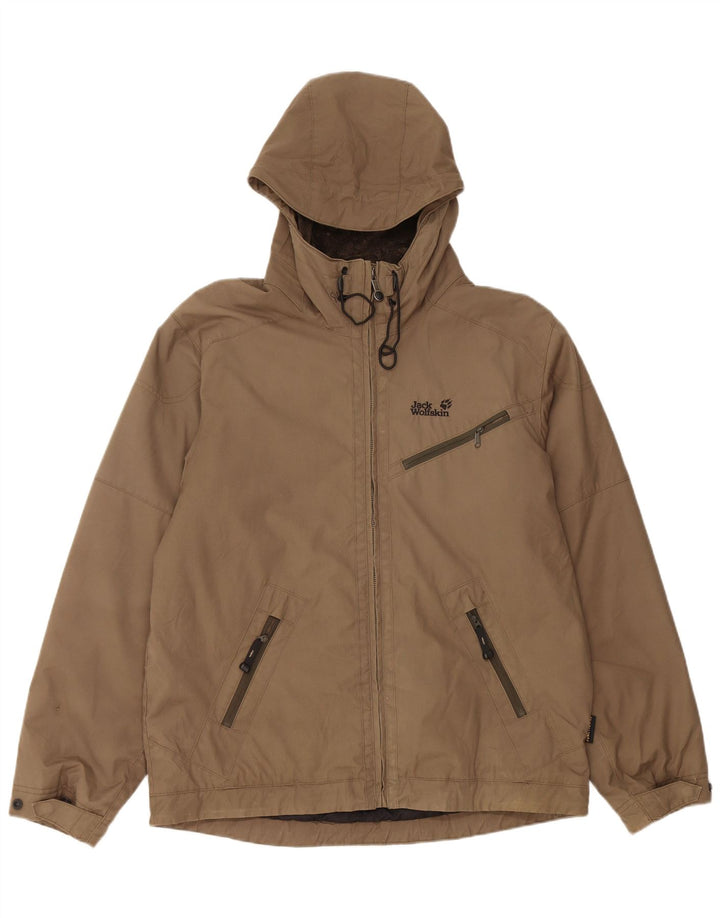 JACK WOLFSKIN Jachetă de vânt cu glugă pentru bărbați UK 40/42 Large Khaki