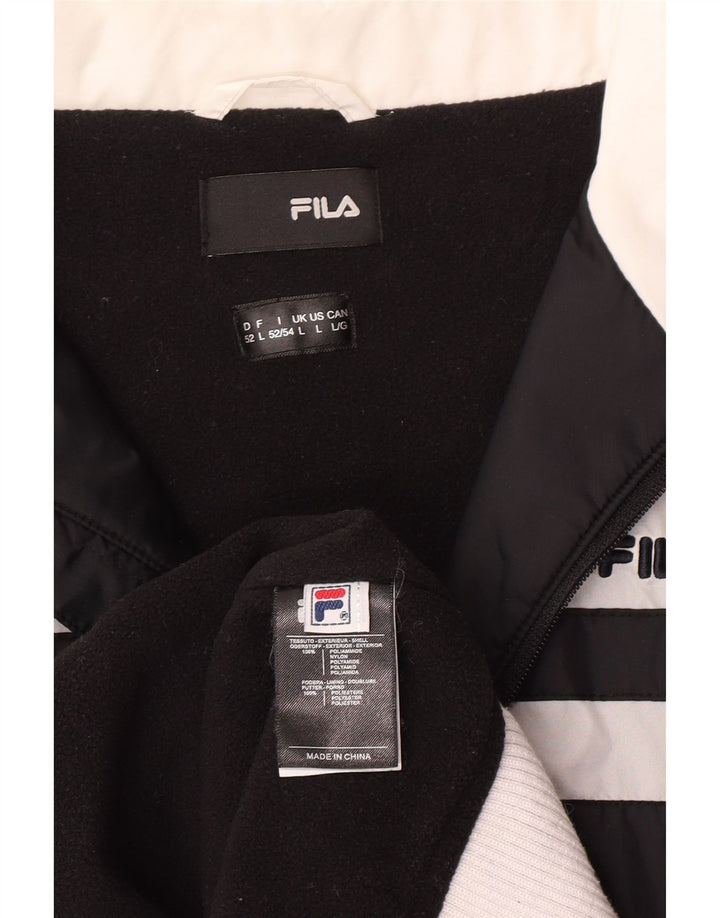 Jachetă Bomber Fila pentru bărbați UK 40, mare, neagră, poliamidă