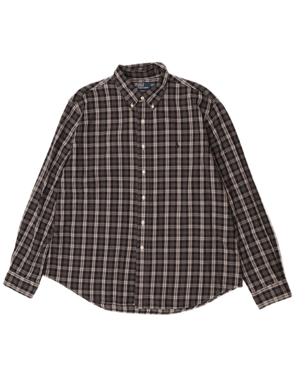 Cămașă personalizată Polo Ralph Lauren pentru bărbați, 2XL, bumbac negru cu carouri
