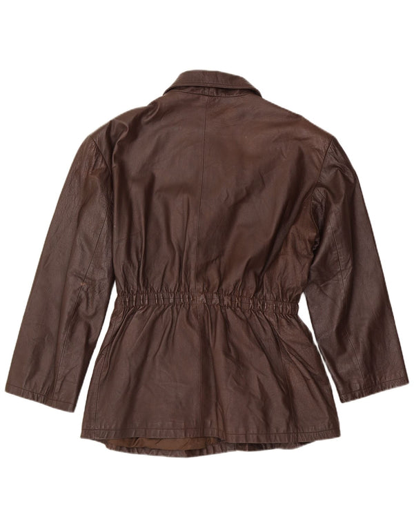 Jachetă de piele vintage pentru femei UK 20 2XL maro
