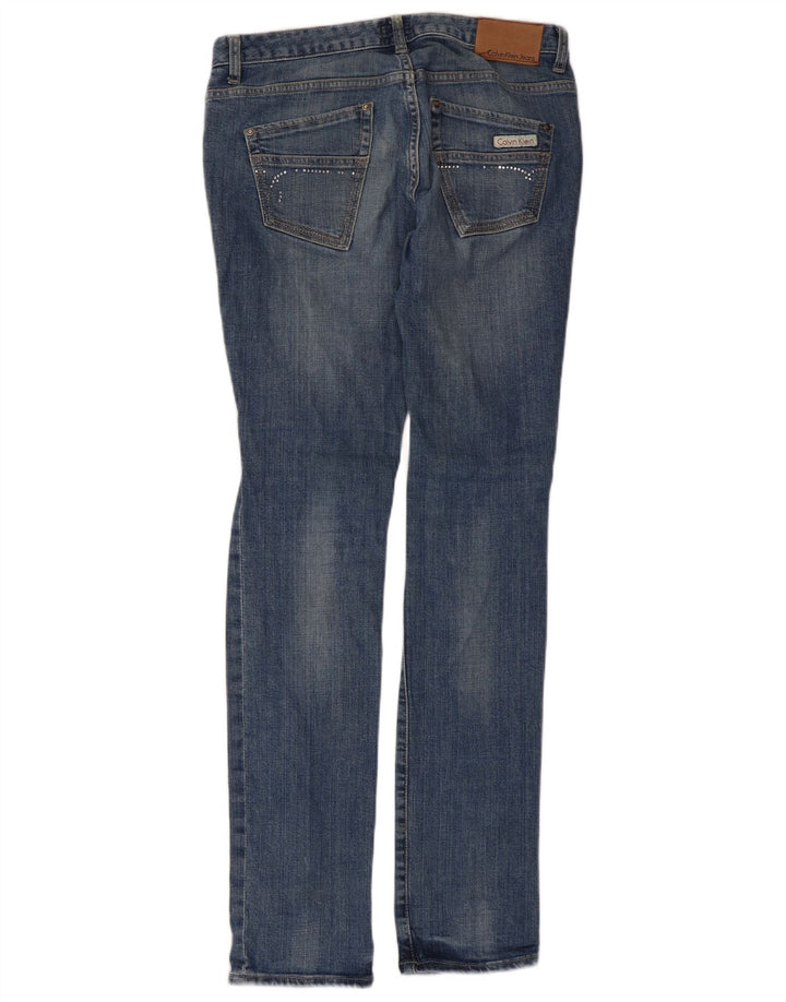 Calvin Klein Blugi slim pentru femei Distressed W30 L33 Bumbac albastru