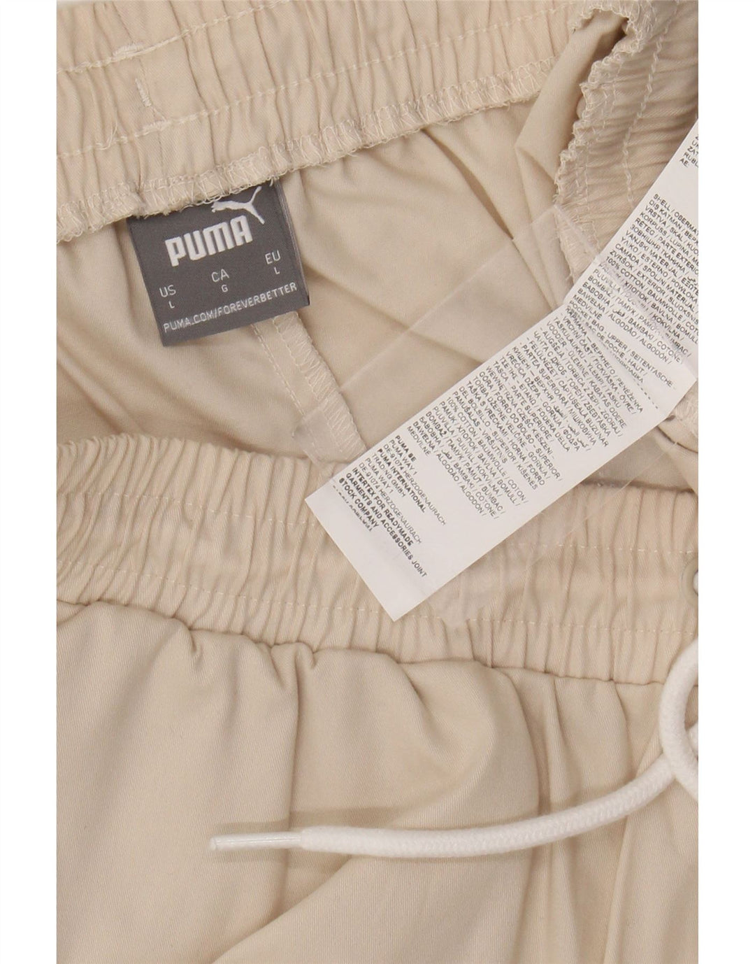 Pantaloni scurți sport PUMA pentru bărbați, mari, bej, bumbac