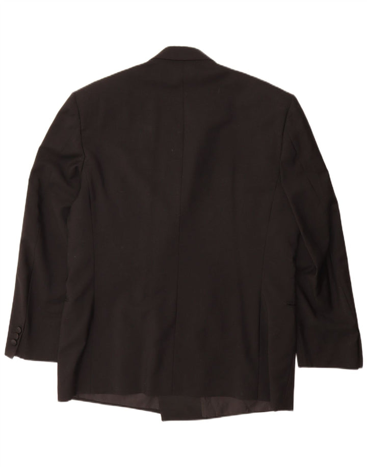 PAL ZILERI Mens Double Breasted Blazer Jacket IT 56 3XL Black Wool