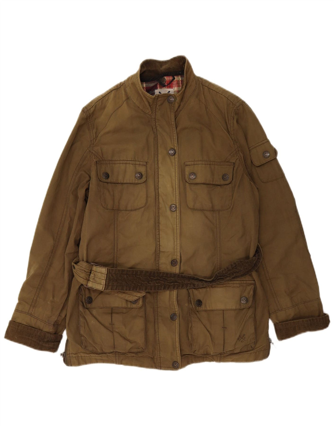 Crew Clothing Jachetă pentru femei UK 12 Medium Khaki Bumbac