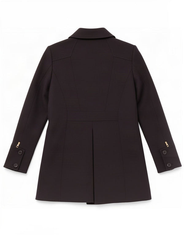 Reiss Womens Double Breasted Coat UK 12 Medium Bleumarin Poliester