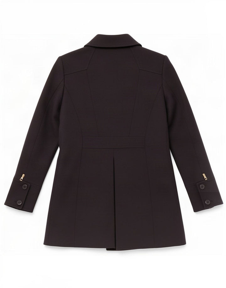 Reiss Womens Double Breasted Coat UK 12 Medium Bleumarin Poliester