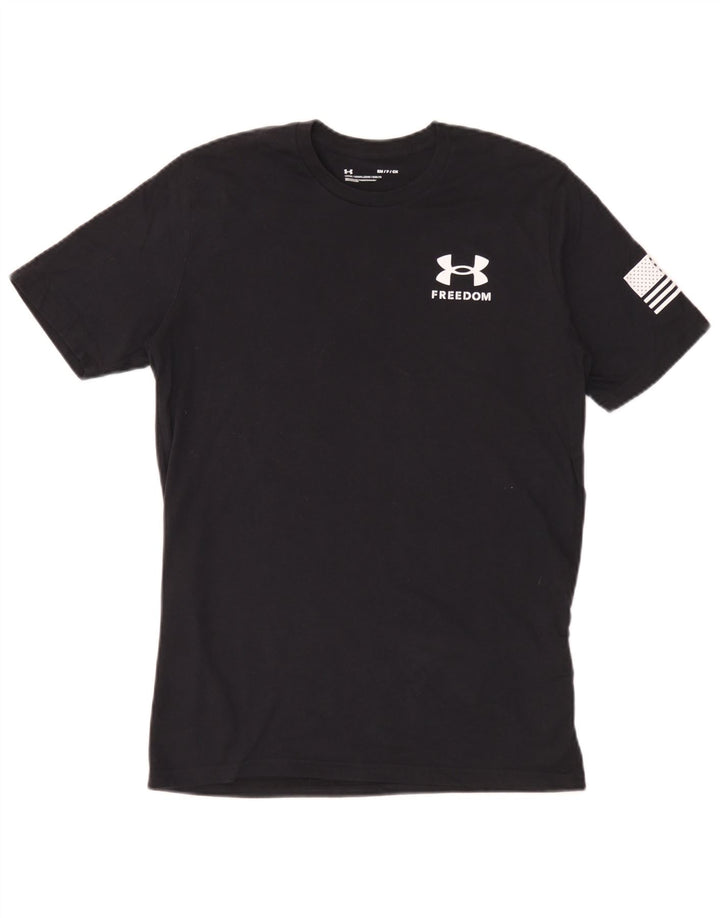 Tricou grafic Under Armour pentru bărbați Top mic din bumbac negru