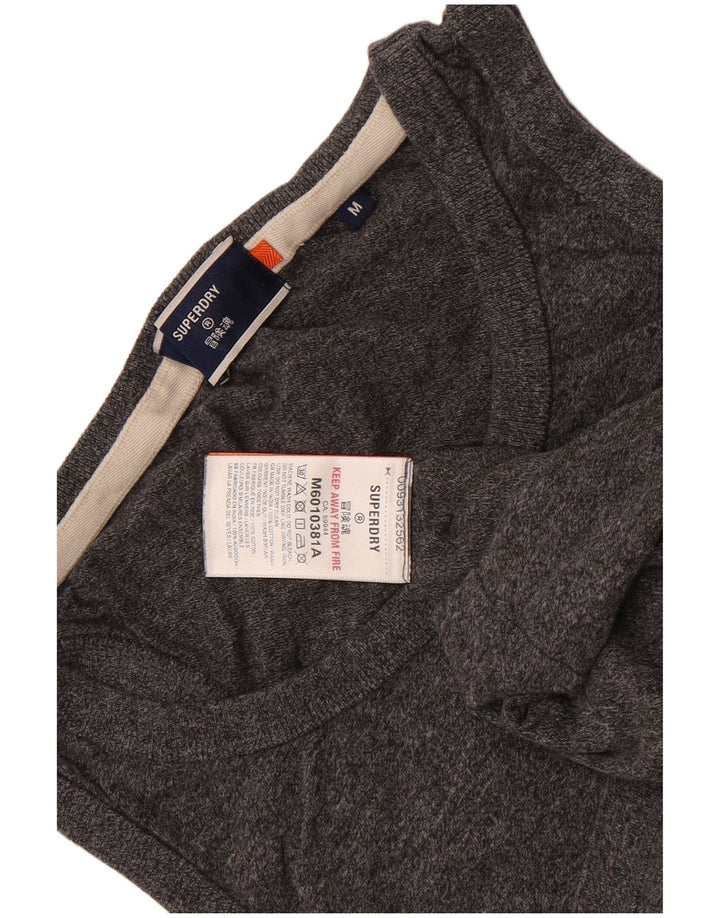 Vestă Superdry pentru bărbați subțire, bumbac cu pete, gri mediu