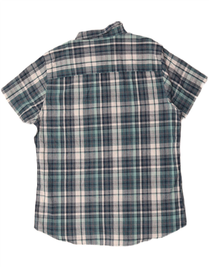 Cămașă cu mânecă scurtă pentru bărbați M&CO, bumbac cu carouri XL, albastru
