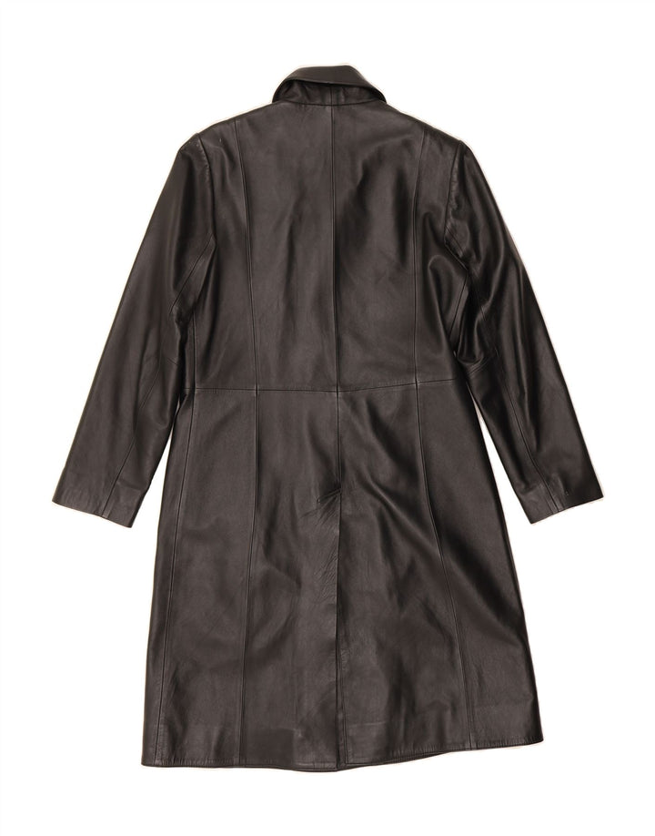 LLD Womens Leather Coat UK 12 Medium Black Leather Vintage LLD and Second-Hand LLD from Messina Hembry 