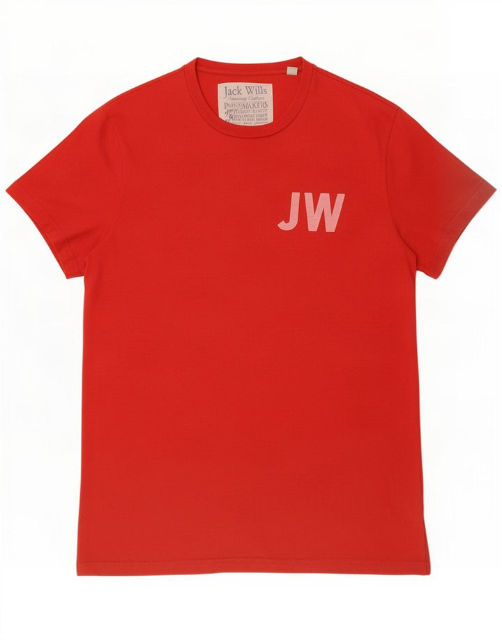 Tricou grafic Jack Wills pentru bărbați Top din bumbac roșu mediu