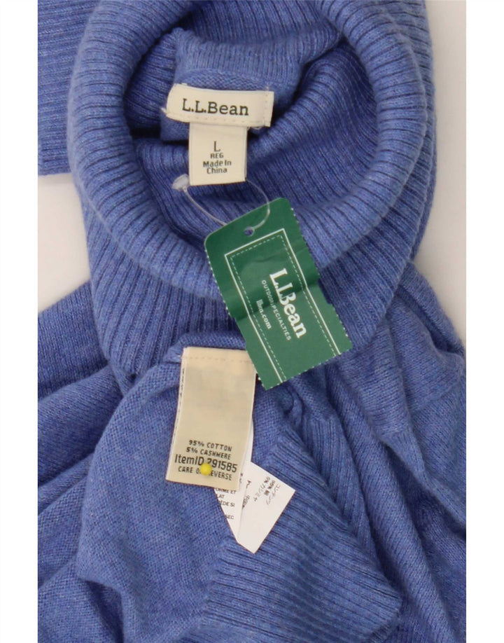 Pulover pentru bărbați L.L.Bean cu gât rulat, mare, albastru, bumbac