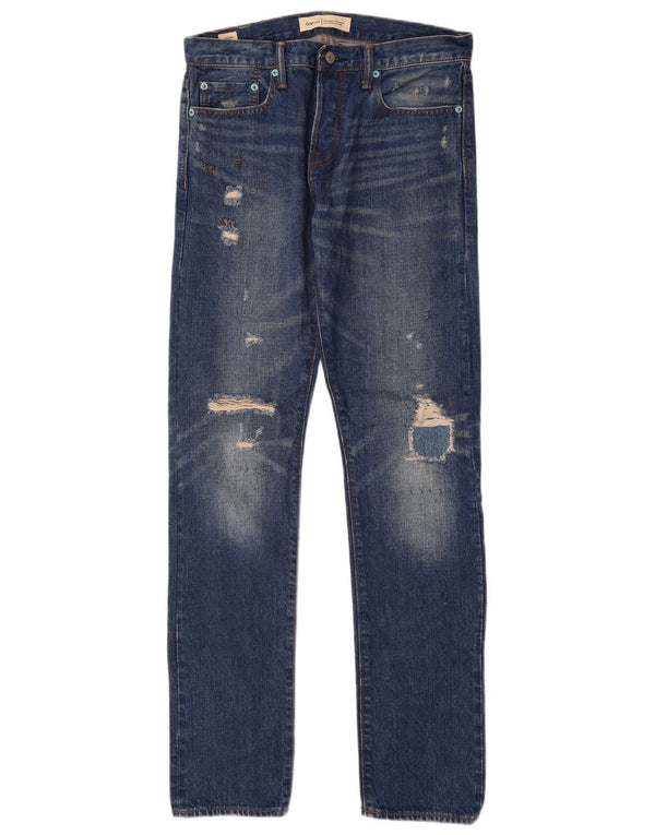 Blugi skinny învechiți Gap Krooley pentru bărbați L30 L32 Bumbac albastru