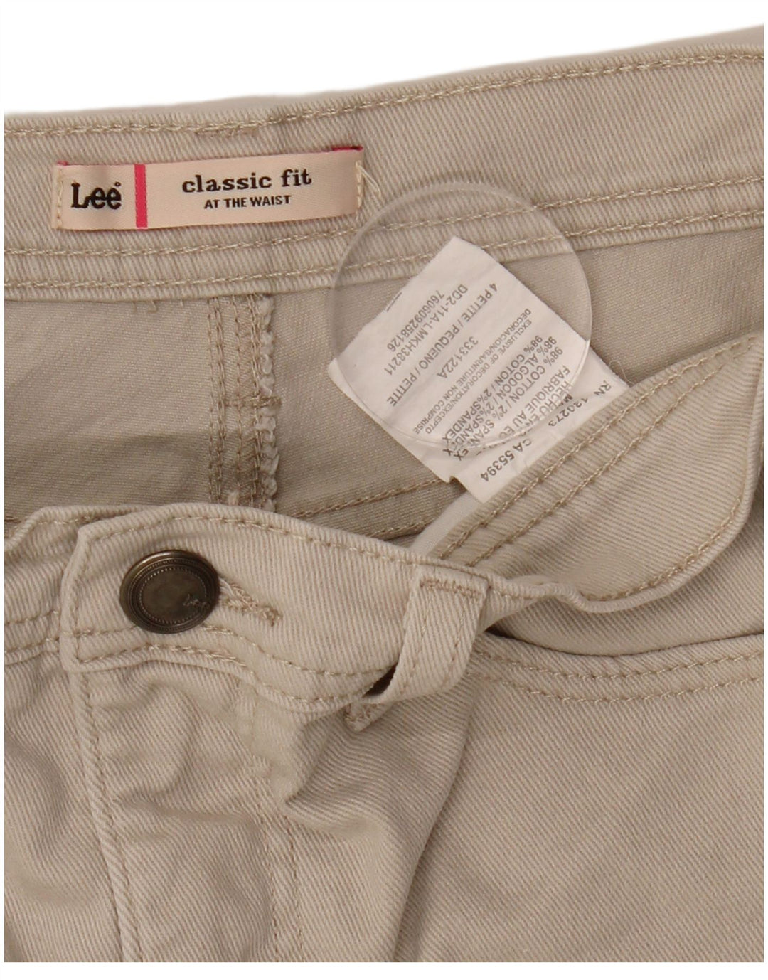 Jeans Lee pentru femei Mici Capri US 4 Small W27 L18 Bej