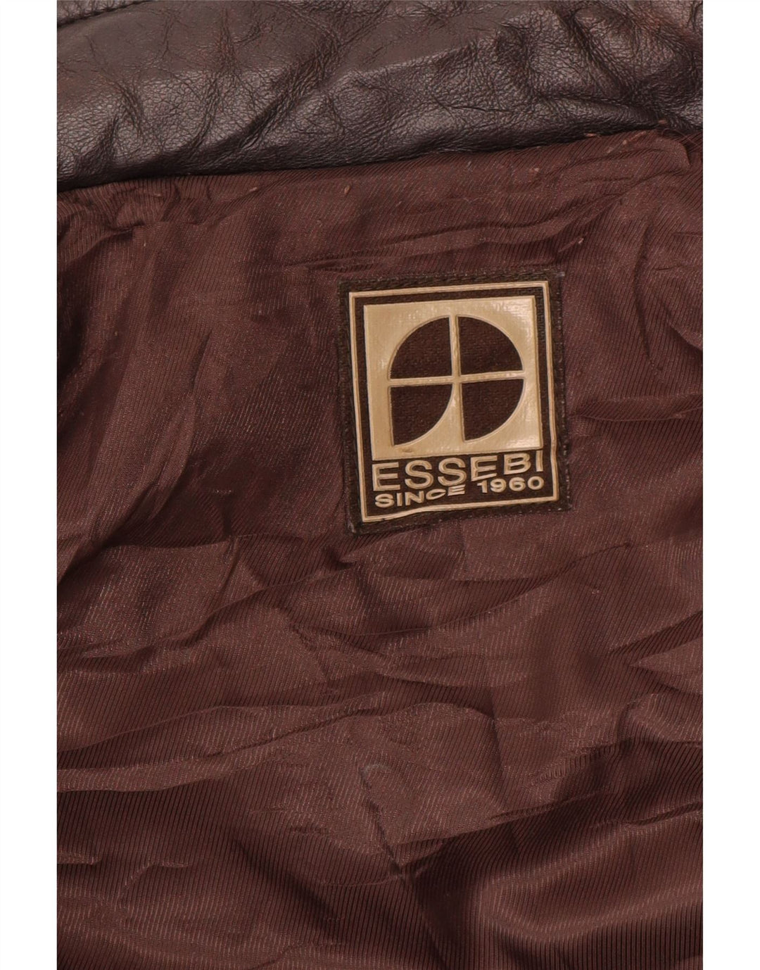 ESSEBI Mens Leather Jacket UK 40 Large Brown