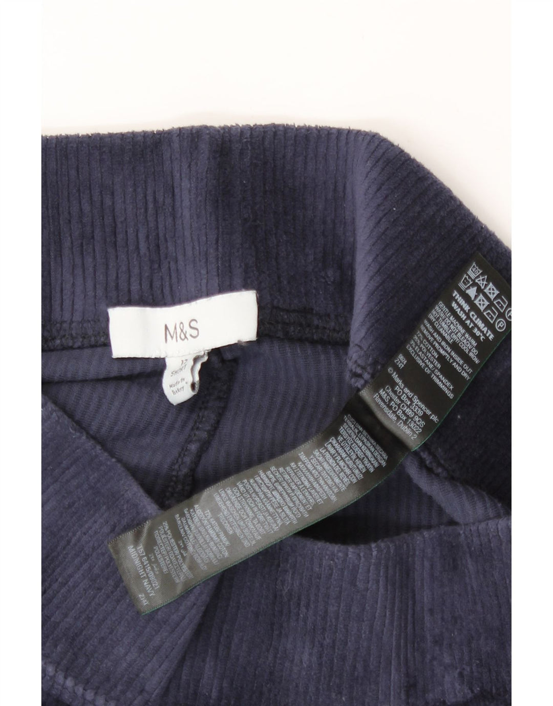 Leggings din velur pentru femei Marks & Spencer UK 12, mediu, bleumarin, bumbac