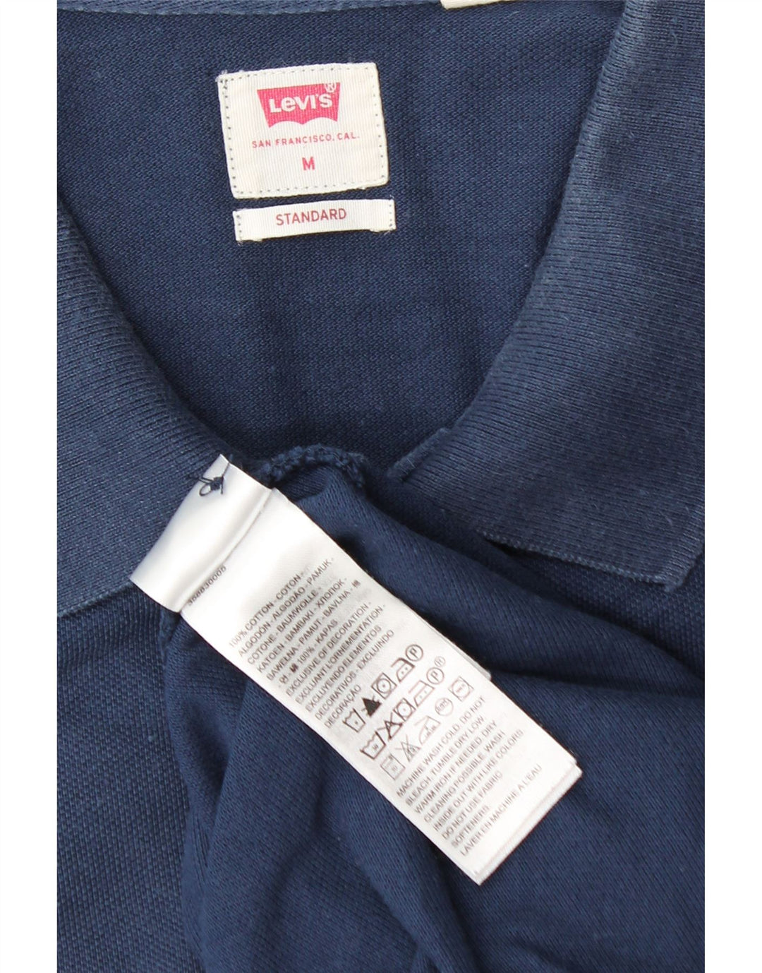 Cămașă polo standard Levi's pentru bărbați, bumbac, albastru bleumarin mediu