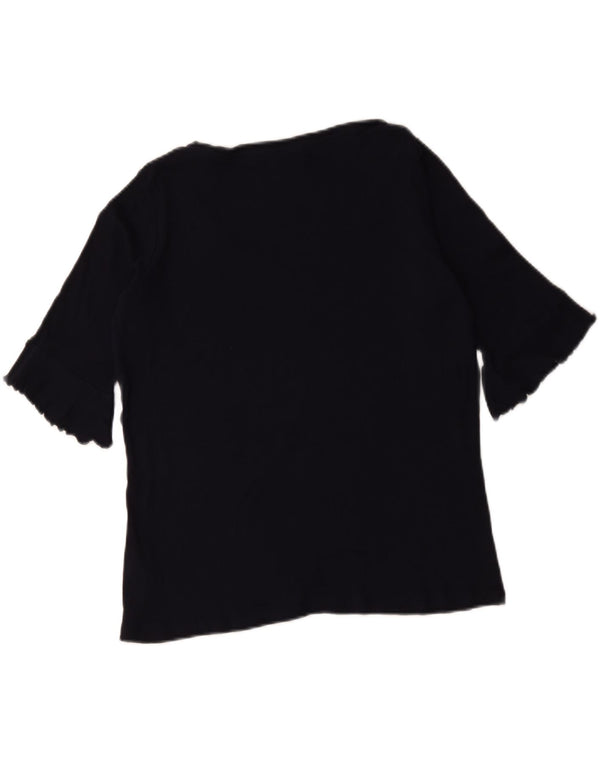 Marks & Spencer Top pentru femei cu mâneci 3/4 UK 16 mare, albastru bleumarin, bumbac