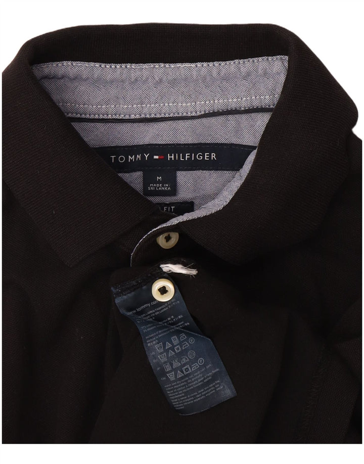 Tricou polo Tommy Hilfiger pentru bărbați, bumbac mediu negru