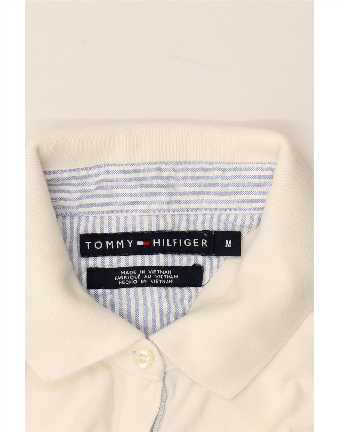 Tricou polo TOMMY HILFIGER pentru femei UK 14 Medium White
