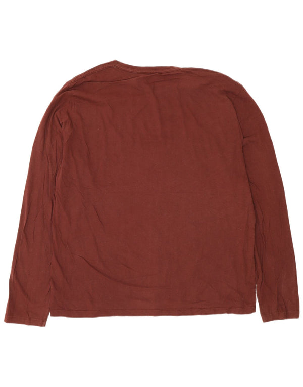 All Saints Top pentru bărbați cu mânecă lungă 2XL maro bumbac