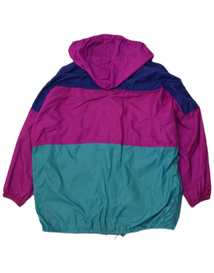 J JEANTEX Jachetă de ploaie cu glugă pentru femei UK 44/46 2XL Violet Colorblock