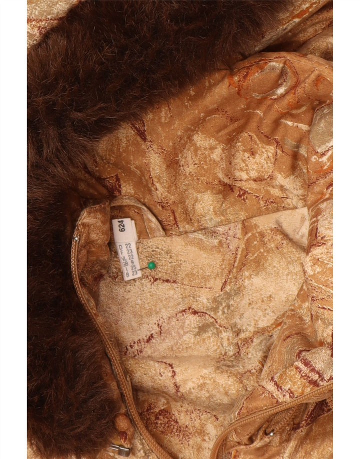 VINTAGE Jachetă de vânt cu glugă pentru femei Mărimea 22 3XL Bej Geometric