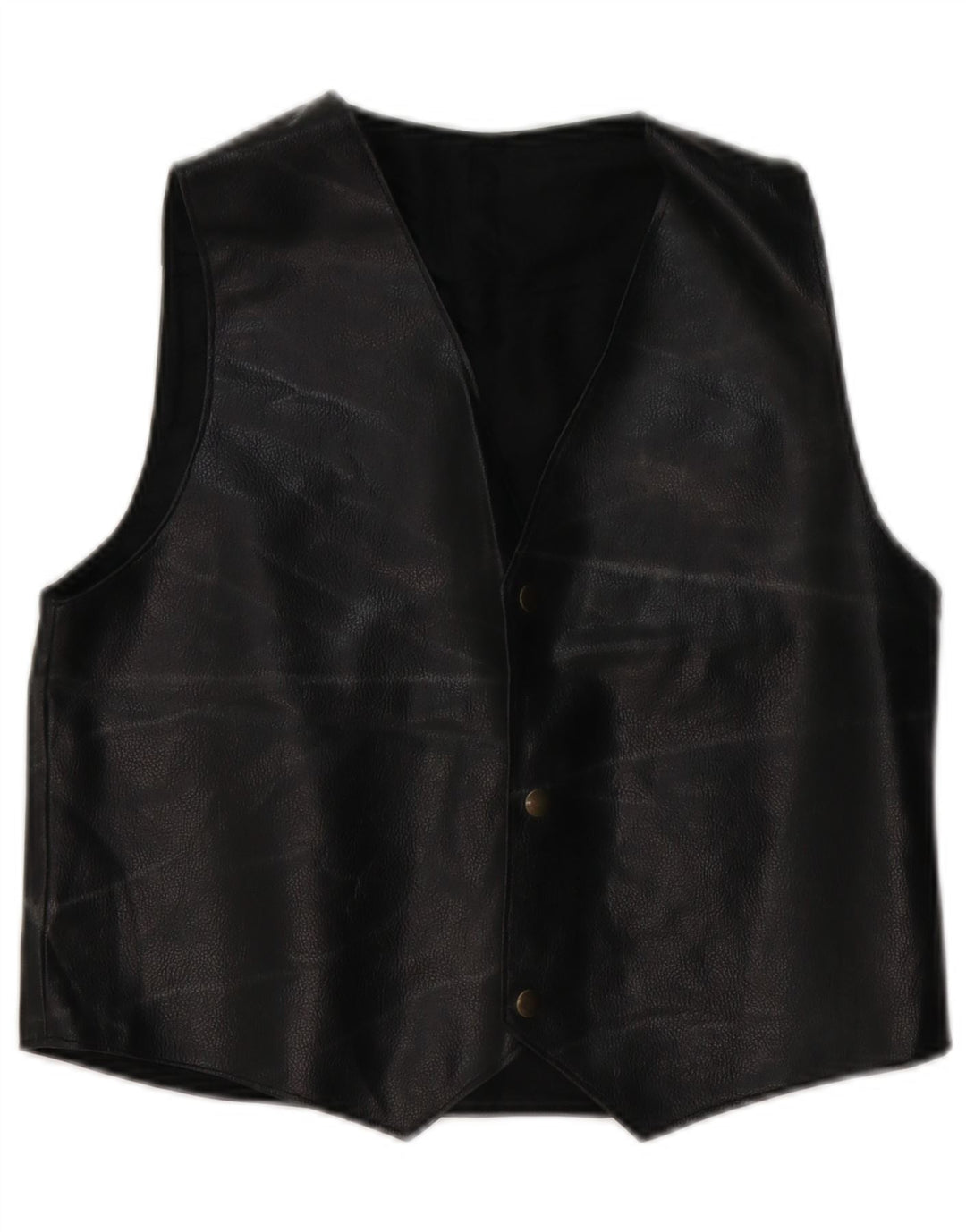 Vestă din piele vintage pentru femei UK 14 Medium Black