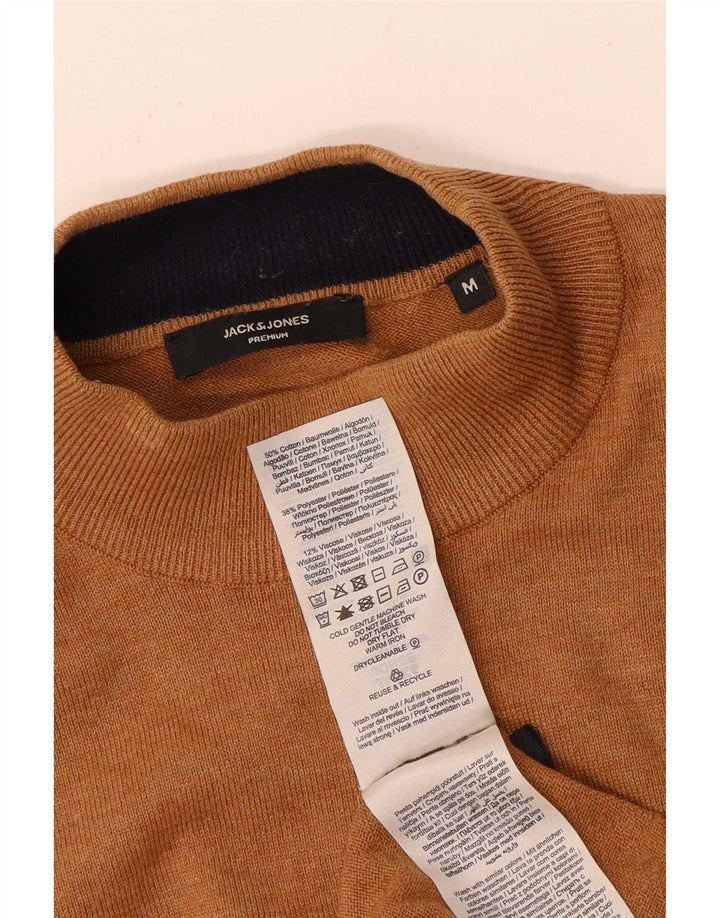 Pulover Jack & Jones pentru bărbați, cu gât țestoasă, bumbac maro mediu