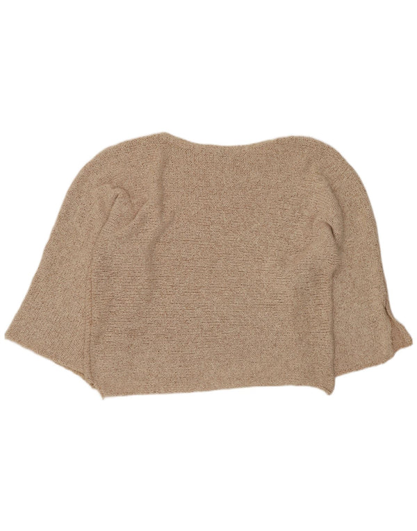 Pulover de damă Zara Crop oversize cu gât barcă UK 14 Medium Bej