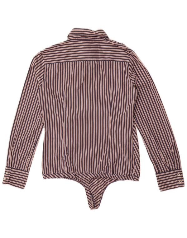 Body cu mânecă lungă pentru femei Benetton UK 14 mare bleumarin cu dungi