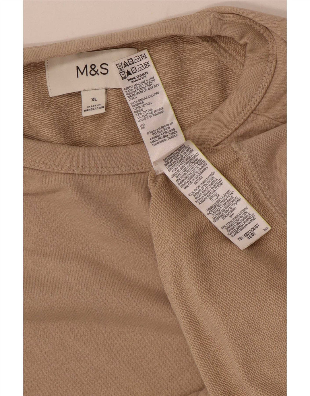 Hanorac pentru bărbați Marks & Spencer Pulover XL, bej, bumbac