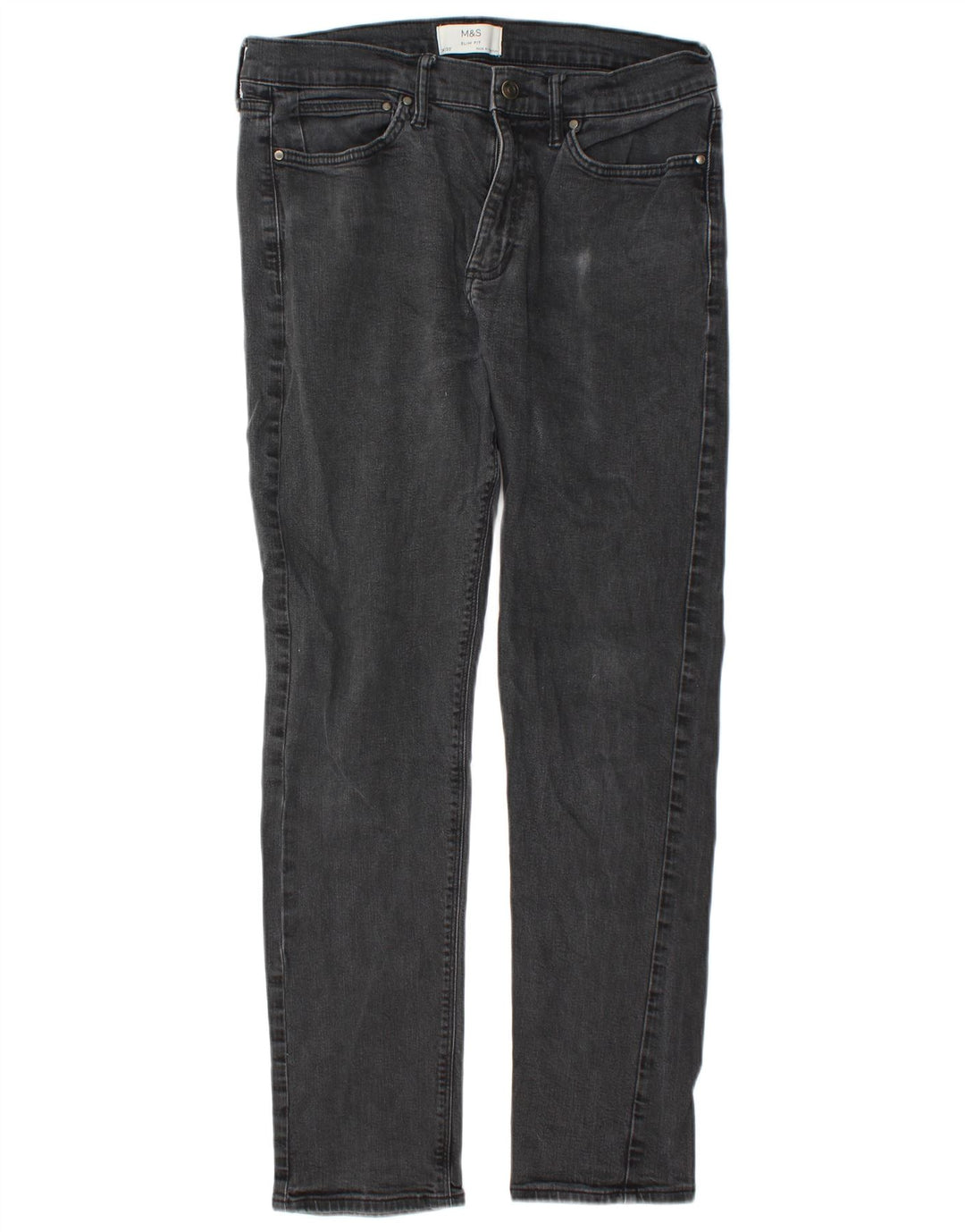 Blugi slim pentru bărbați Marks & Spencer W34 L33 bumbac negru