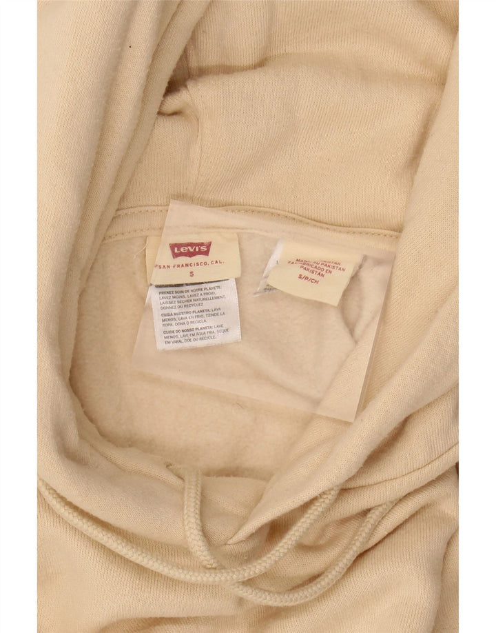 LEVI'S Womens Crop Hoodie Jumper UK 10 Small Beige Vintage Levi's and Second-Hand Levi's from Messina Hembry 