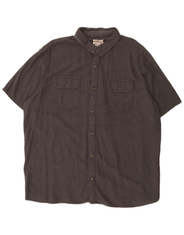 Cămașă cu mânecă scurtă pentru bărbați Fat Face, cu formă normală, 3XL, bumbac gri