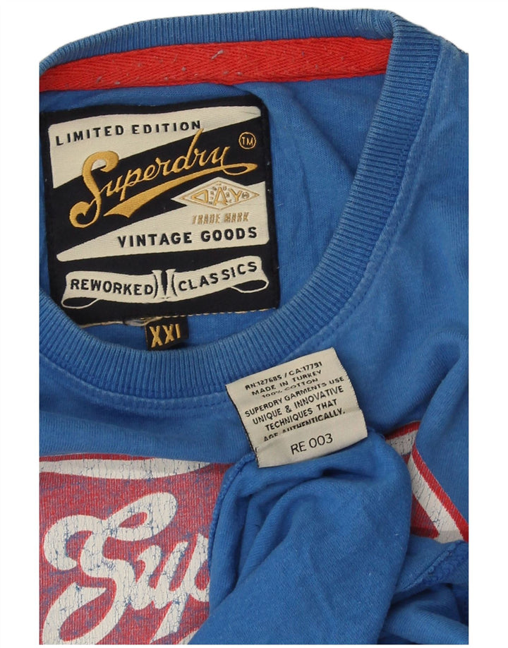 Tricou grafic pentru bărbați Superdry Top 2XL Bumbac albastru