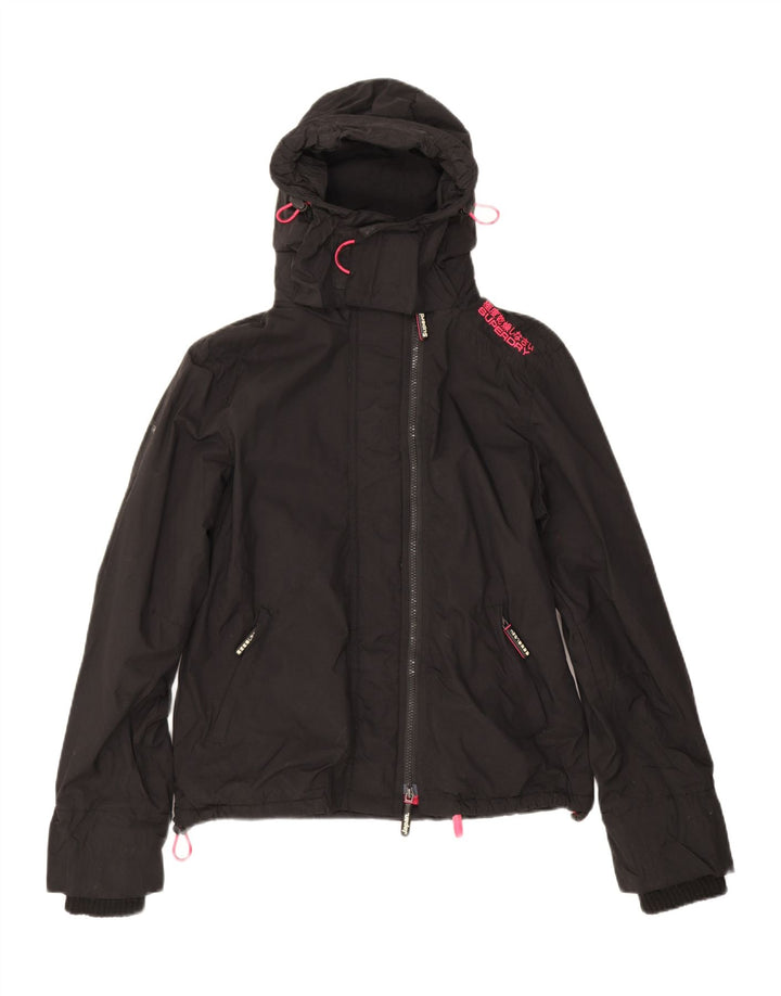 Jachetă Windbreaker cu grafică Superdry pentru femei UK 14 Medium Black