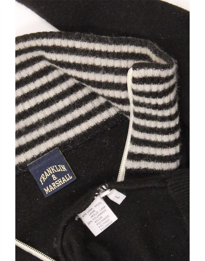 Pulover cardigan grafic pentru bărbați Franklin & Marshall, lână mare cu dungi negre