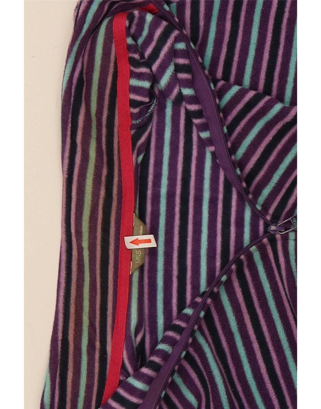 Jachetă fleece pentru femei Marks & Spencer UK 22 2XL Poliester cu dungi violet
