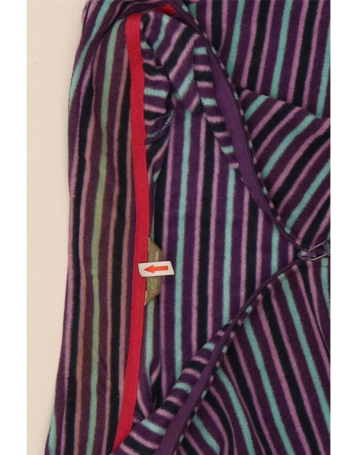 Jachetă fleece pentru femei Marks & Spencer UK 22 2XL Poliester cu dungi violet