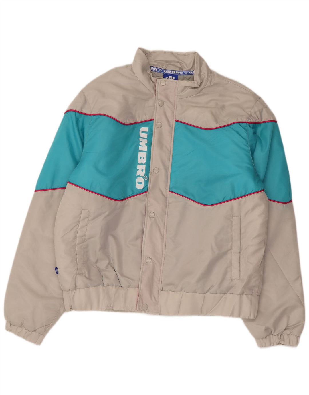 Jachetă căptușită cu grafică pentru bărbați UMBRO UK 40 mare, gri, nailon color bloc