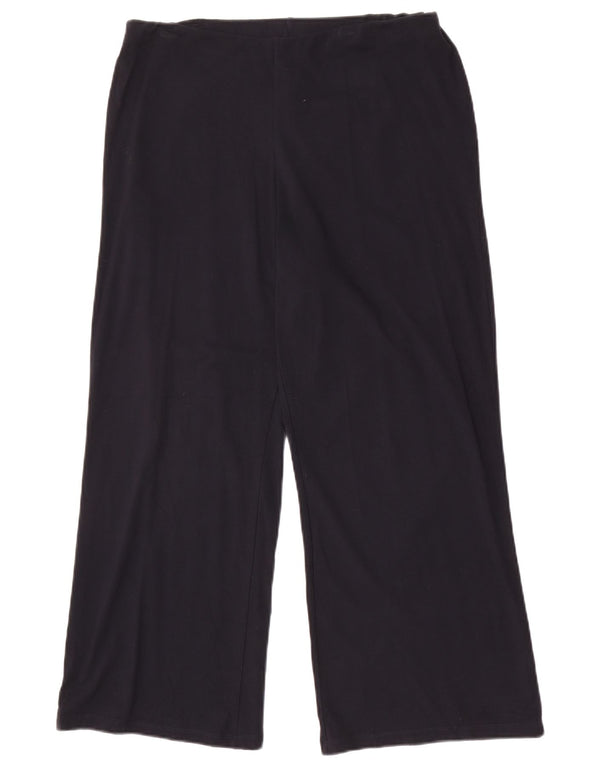 Marks & Spencer Womens Casual Trousers UK 16 Large W32 L28 Navy Blue