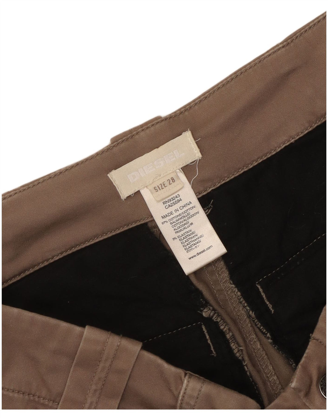 Pantaloni cargo slim pentru femei Diesel L28 L33 bumbac maro