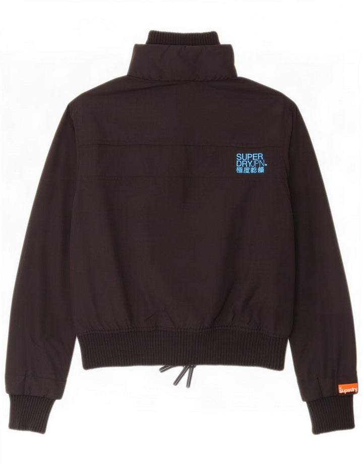 Superdry Jachetă de ploaie pentru femei UK 16 Large Black Nylon