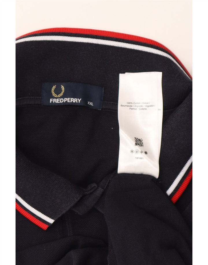 Cămașă polo Fred Perry pentru bărbați 2XL, bumbac bleumarin