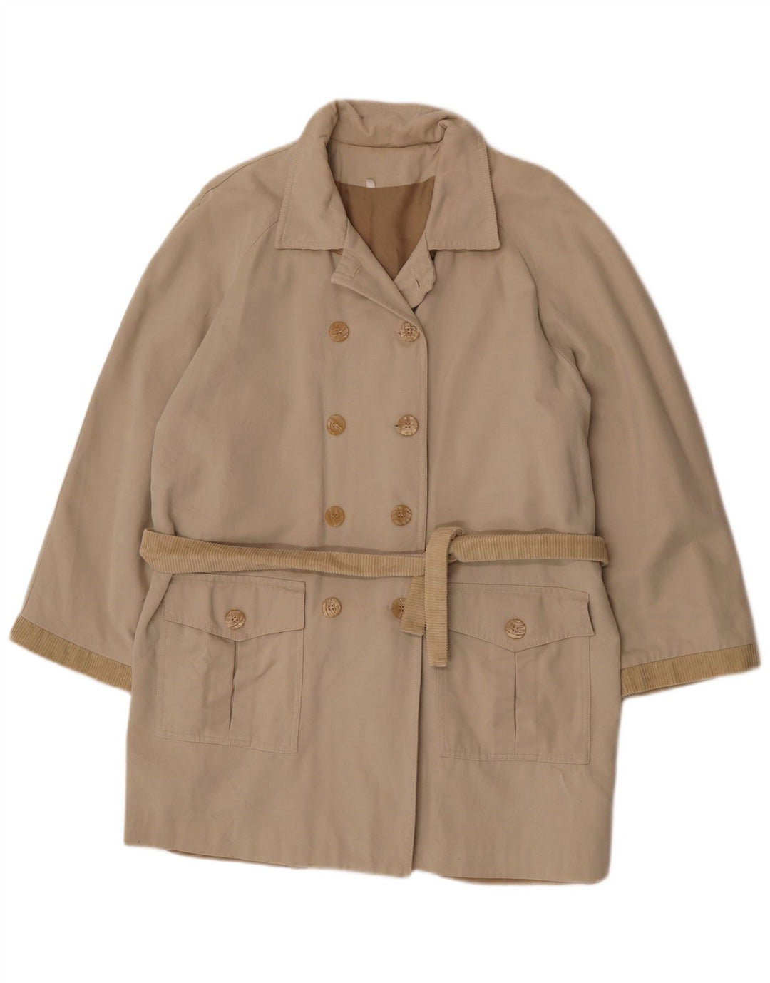 Palton dublu pentru femei vintage UK 14 mare bej